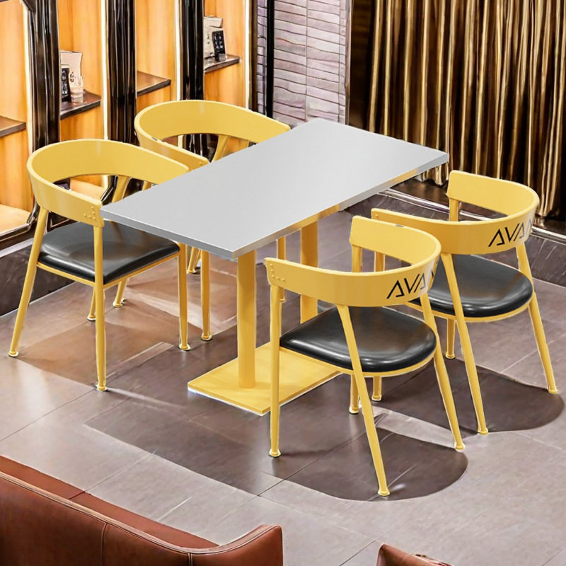 Ensemble de salle à manger 5 pièces, H 29,6 po x L 47,3 po x l 27,6 po, Jaune