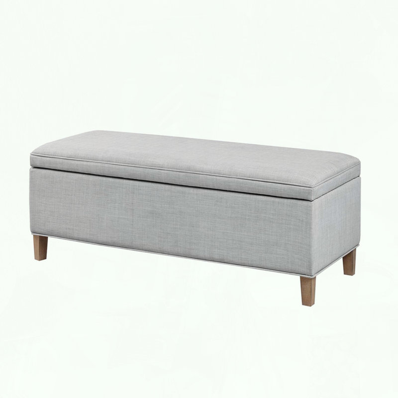 Rectangular Soft Close Storage Bench with Grey Finish