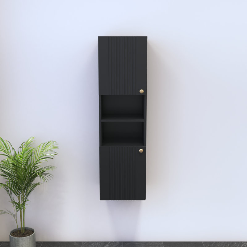 Borneo 13.6" Bookcase with Matte Finish, Black