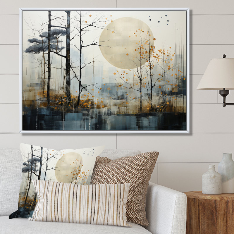 Japon, art minimaliste zen serein, art mural japonais, H 24 po x l 32 po x P 1 po, Cadre flottant blanc