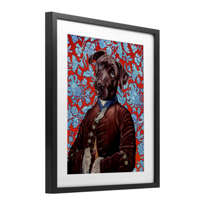 Charming Labrador Composition Framed Print Under Glass, design by Jane R. Talton
