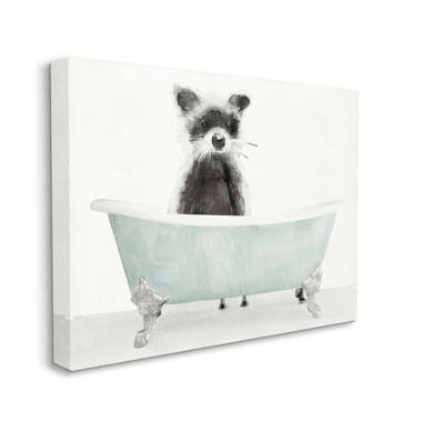 Designart Funny Colorful Koala Splashing In The Tub Canvas Wall Art