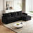 3-Seater L Shaped Couch Set with Movable Footrest and 3 cushions-1326483139