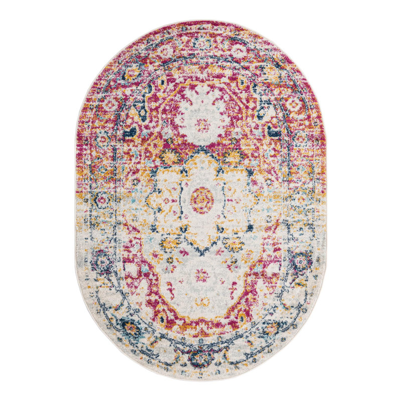 Hagberg Oriental Indoor Rug, Oval 5'3" x 8'