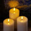 Remote Flameless Flickering Pillar Candles with Candle Grease Effect,Pack of 3 White LED Battery Oprated 2/4/6/8 Hours Timer Real Wax Electric Candles(7.5x10,12.5,15 cm)