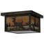 Plafonnier encastré carré 2 lumières 17" unique