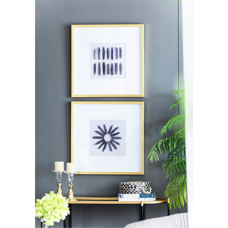 2 boîtes murales carrées en agate mauve 23,5 po Grace - Agate