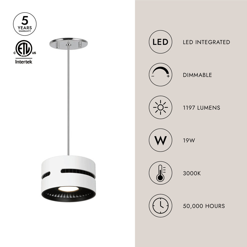 Oxford 1 - Light LED Pendant, Black