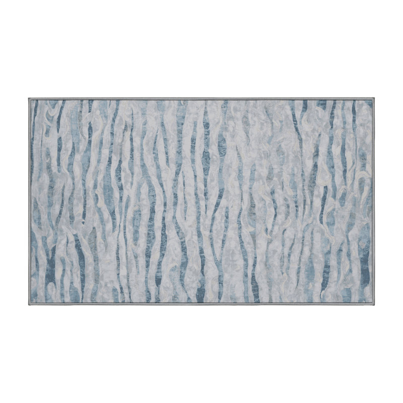 Machine Washable Gray Area Rug, Rectangle 8' x 12'