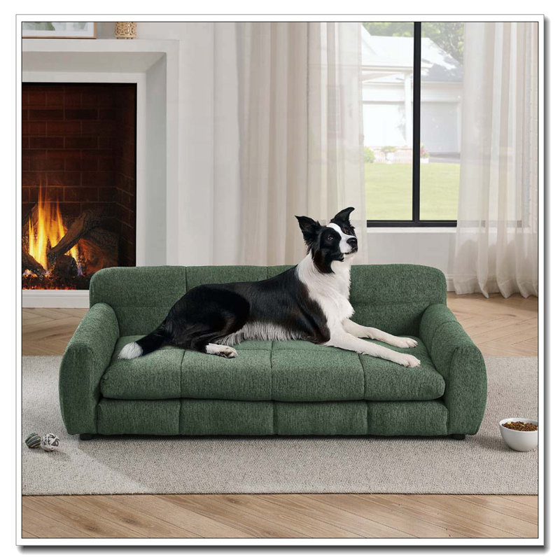 Lit rectangulaire pour chien, canapé-lit pour chien, Vert