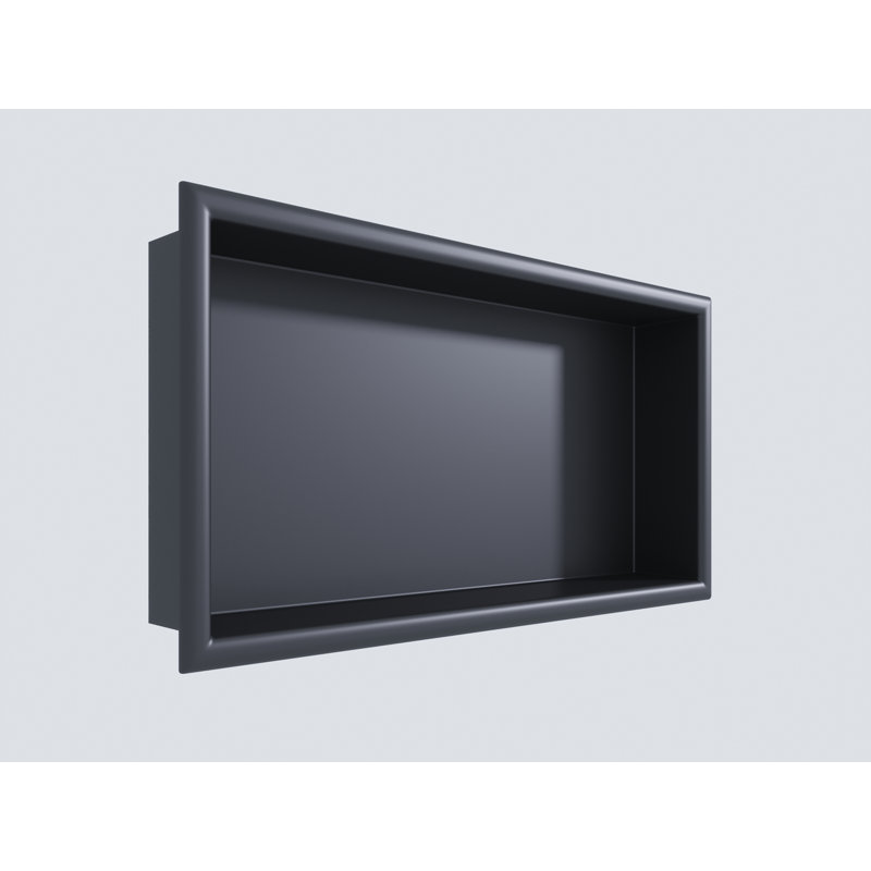 Niche de douche encastrable en acier inoxydable 304 calibre 18 de 24 pouces Cantrio SN-2412, Noir thermolaqué