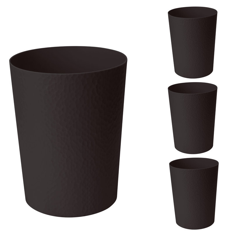 Plastic Open Waste Basket, Black