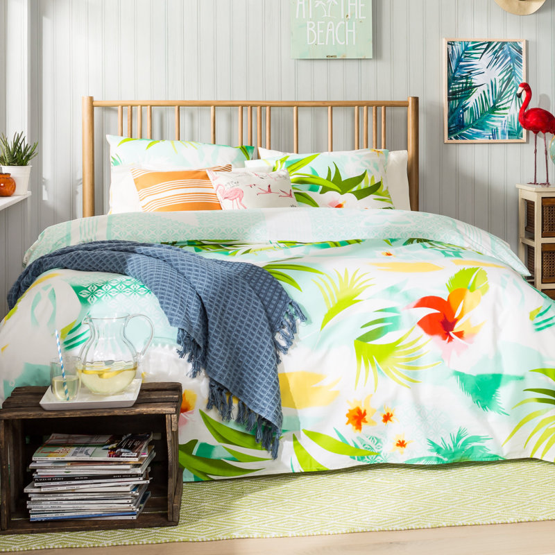 Cooney Floral Duvet Cover Set with Pillowcases, Double - 2 Pillowcases (60 x 70 cm)