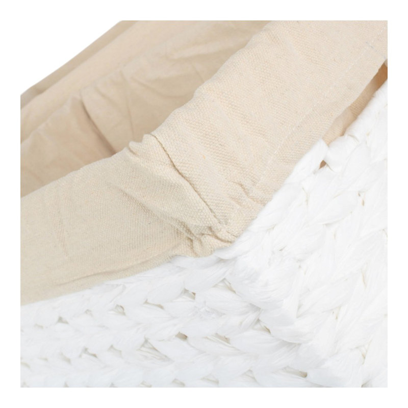 Beachcrest Home Wicker Decorative Basket, 18cm H x 37cm W x 25cm D, White