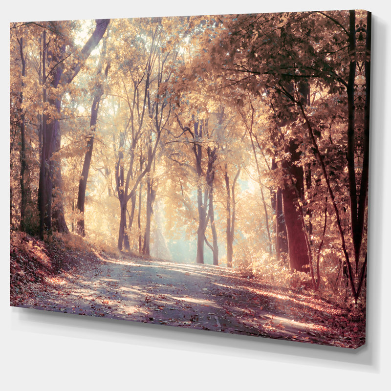 Paysage, forêt d'automne, photographie sur toile dorée - Forêt dorée, H 20 po x l 20 po x P 1 po