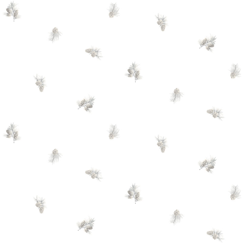 Rouleau de papier peint L 33 pi x l 20,4 po Pinecone, Gris clair