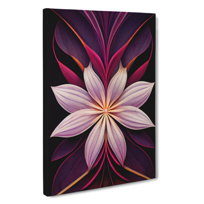 The Beaming Flower Abstract - Wrapped Canvas Print