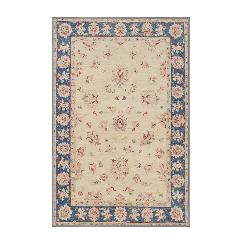 Tapis brun/noir/crème traditionnel, Rectangle 7 pi x 10 pi