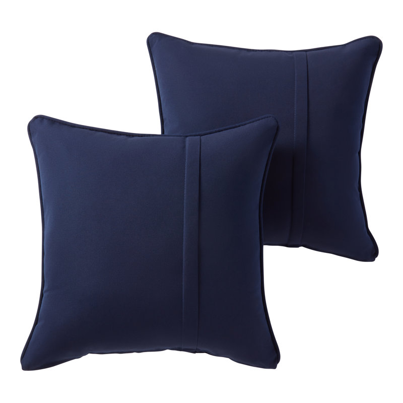 Sunbrella Throw Pillow, Canvas Navy, Set of 2