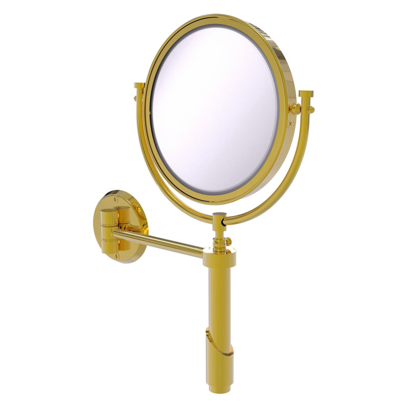 Gober Metal Round Wall Mirror, 3x, Polished Brass