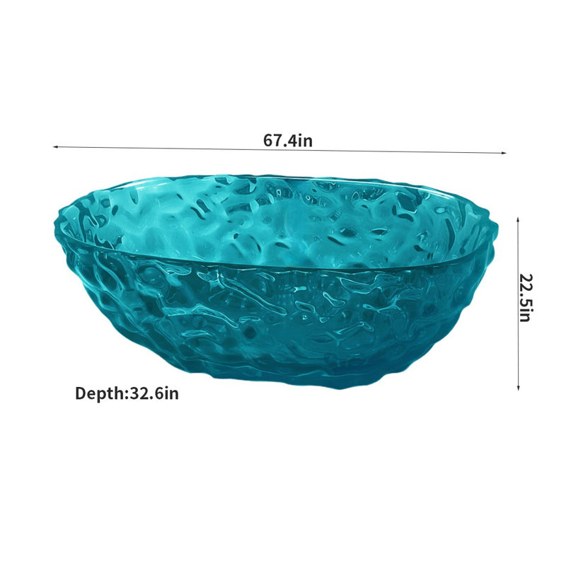 Ensemble de baignoire et douche H 67,5 po x l 22,5 po Modern Creative, Bleu ciel