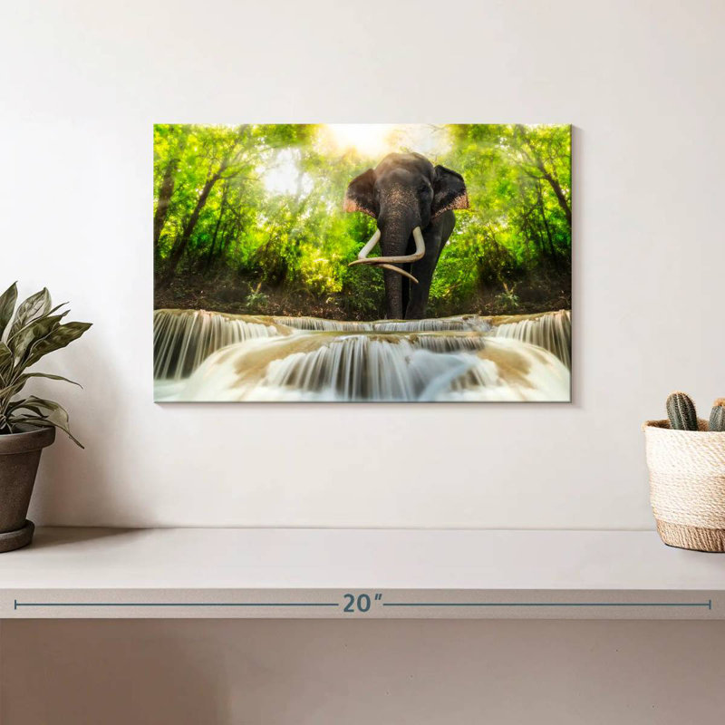 Brampt Waterfall Elephant, 8" H x 12" W