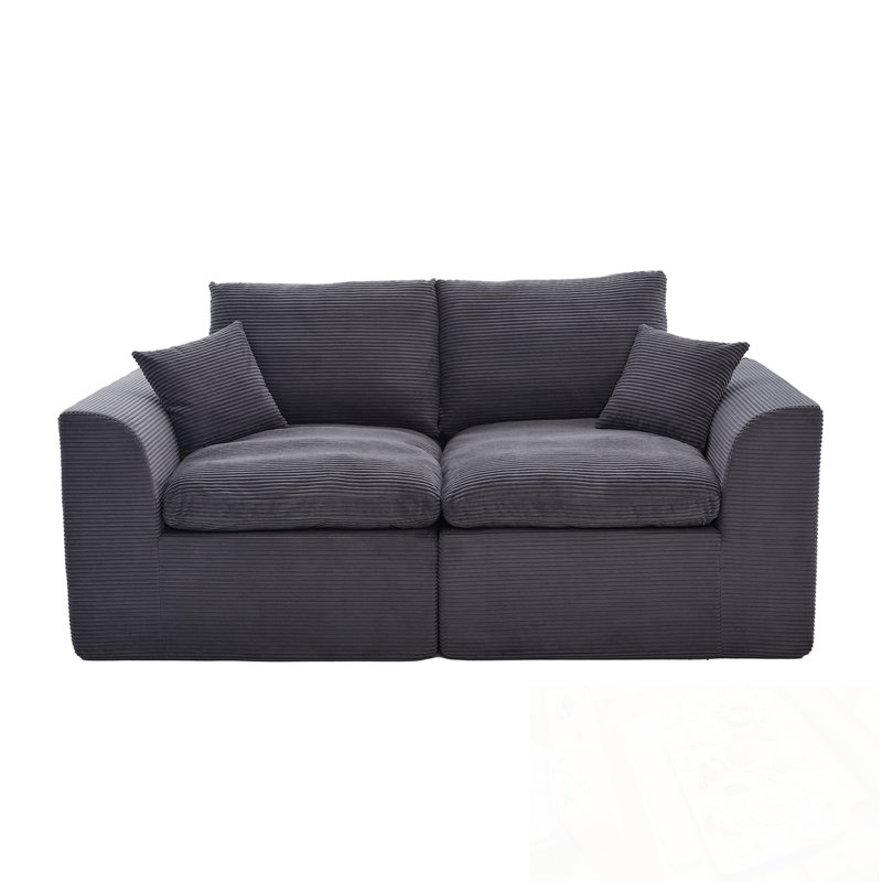 Canapé modulaire modulaire avec coussin moelleux, Gris foncé