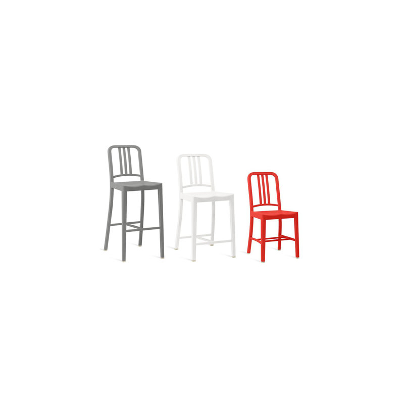 111 Navy® Stool by Coca-Cola, Counter Stool (25" Seat Height), Flint Gray