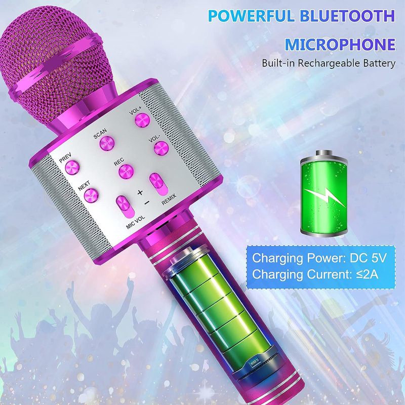 Microphone Bluetooth Karaoke, Rose