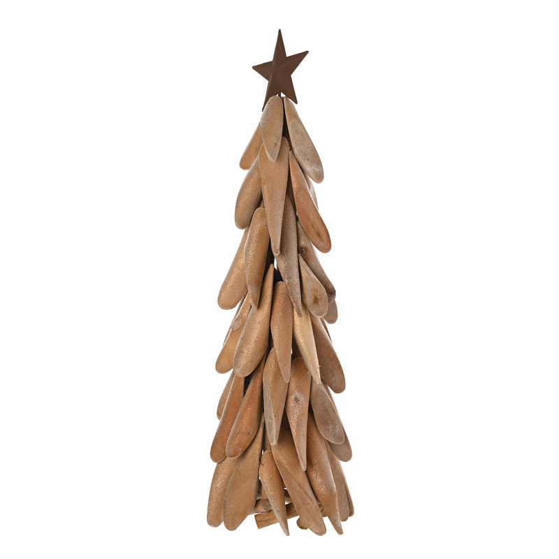 Light Wood Christmas Tree with Star Tall