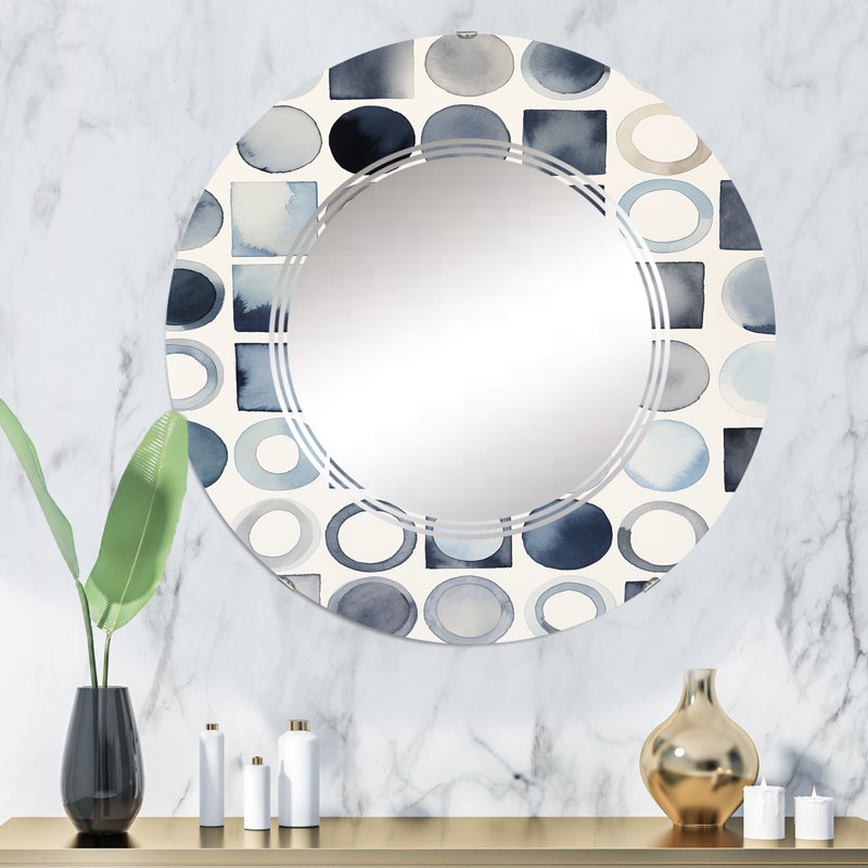 Liliosa - Miroir mural moderne rond, 32 po x 32 po