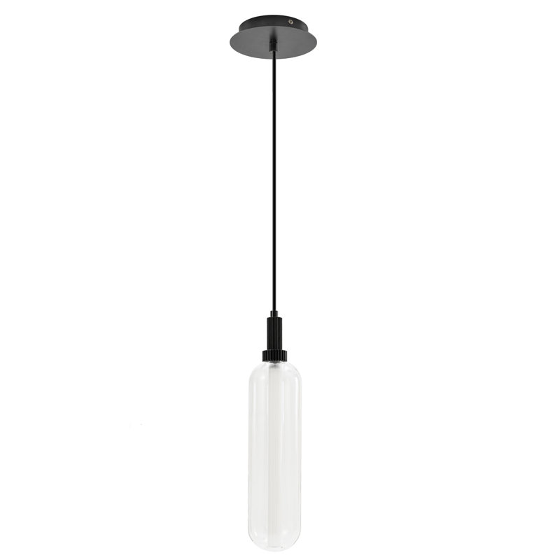 1 - Light LED Single Pendant, Black