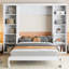 Lit double avec bureau et bibliothèque, blanc - Économie d'espace et fonctionnalité-476091915