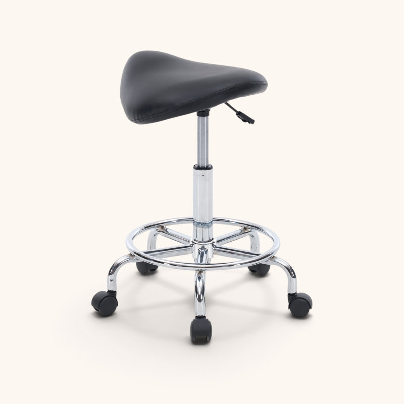 Chaise pivotante à hauteur réglable, tabouret ergonomique, Black (Backless)