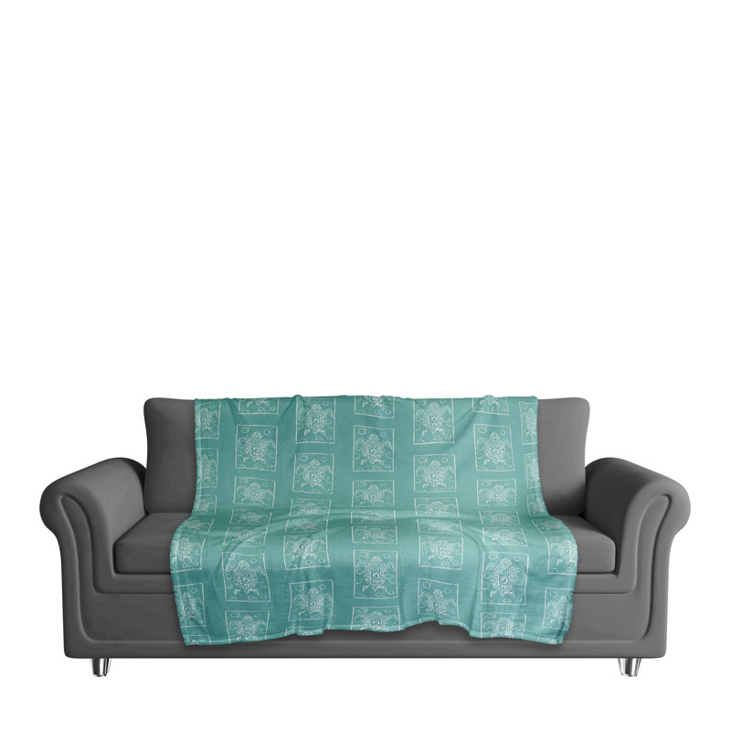 Hand Woven Throw Blanket, Teal