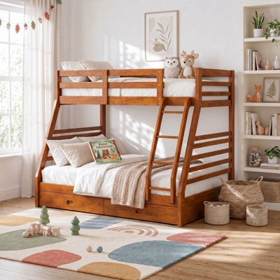 Briyith Kids Twin Over Full Bunk Bed with Drawers