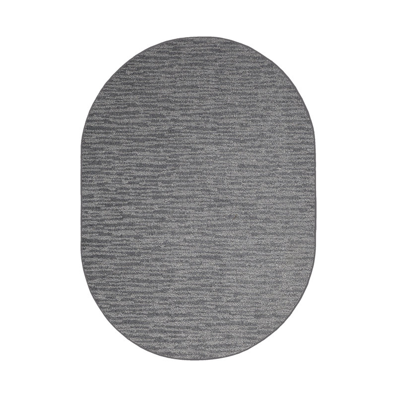 Tapis gris foncé Arvonio, Ovale 6 pi x 8 pi