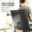 Outsunny Garden Dining Set for 6 Metal Table Stackable Chairs Black