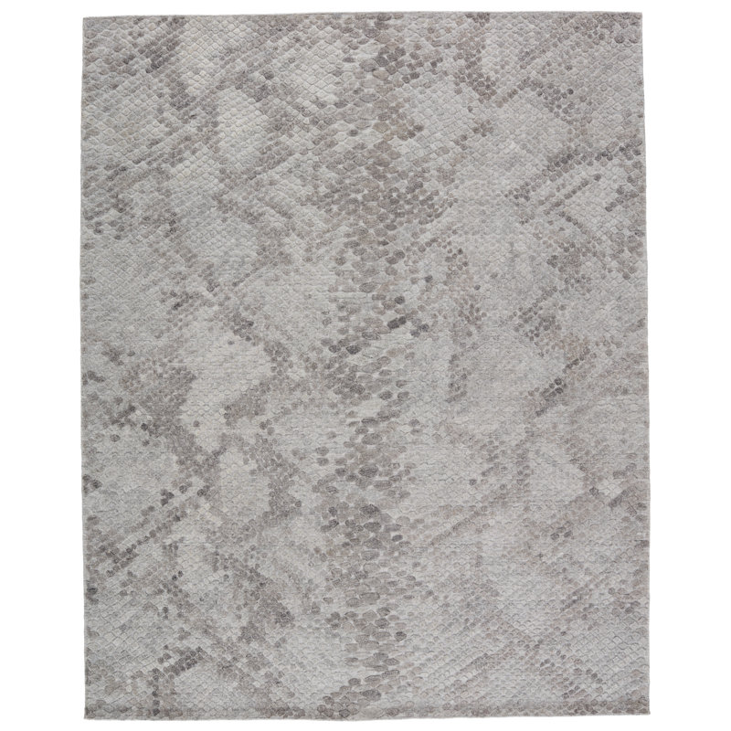 Tapis gris tissé à la main Deondray, Rectangle 5 pi x 8 pi