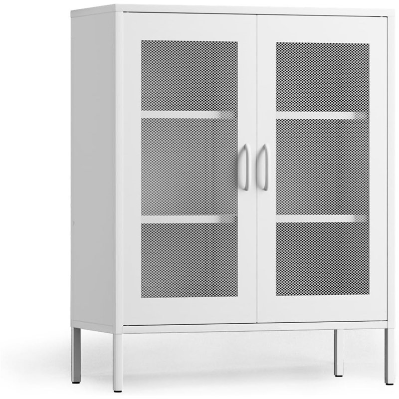 Armoire de rangement en métal avec portes en filet