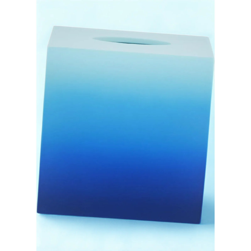 Couvercle de boîte à mouchoirs en résine peinte à la main - Support décoratif carré pour le salon, le bureau et la salle de bain, conception robuste avec des couleurs dégradées