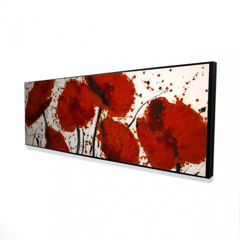 Abstract Paint Splash Red Flowers | Romantic Red Canvas Decor