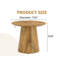 Table basse ronde en grain de bois naturel - Table d'appoint compacte en panneau de fibres à densité moyenne 19,6 de diamètre pour le salon ou la chambre à coucher