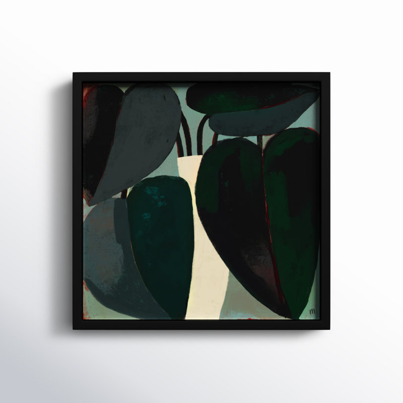 Fall Plant Painting by StudioM, 16" H x 16" W, Black