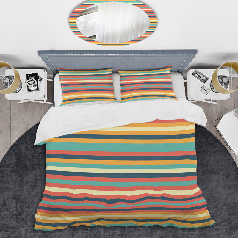 Ensemble de housse de couette en microfibre bleu / jaune 3 pièces