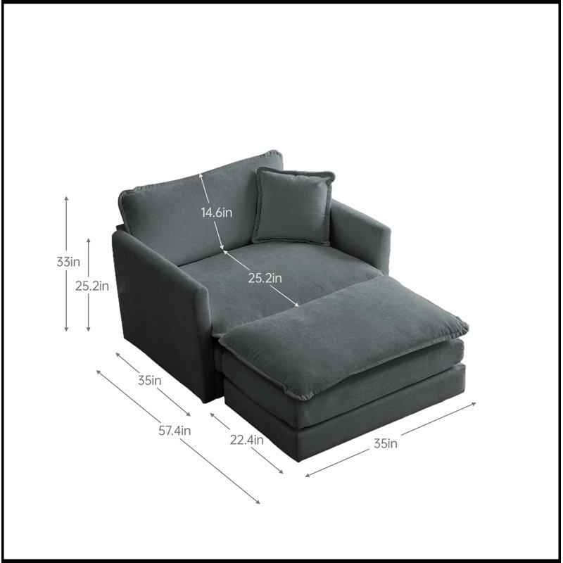 Fauteuil confortable avec repose-pieds pour le salon et la chambre à coucher, pour une détente accrue