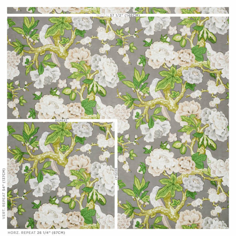 Bermuda Blossoms Wallpaper, Slate