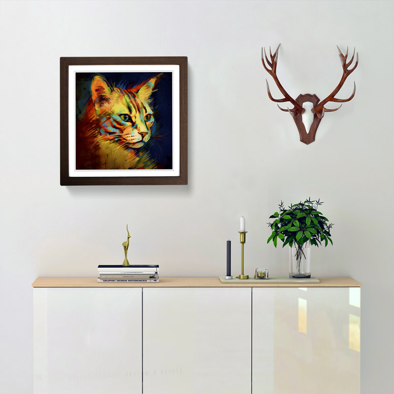Single Picture Frame Print on Wood, Walnut Framed