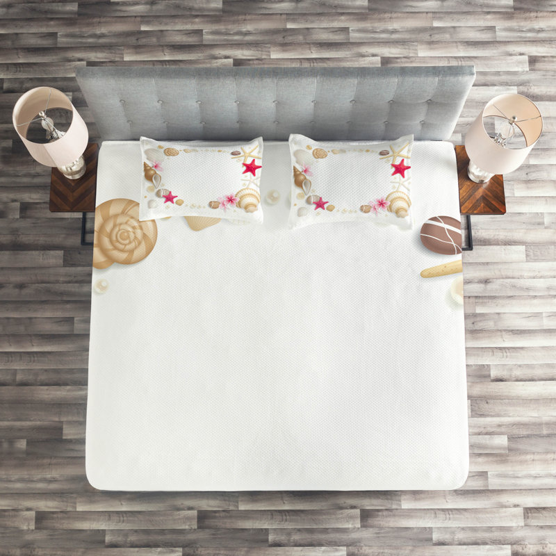 Coastal Polyester Coverlet, King Bedspread + 2 Shams