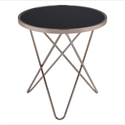 Black Glass Top Round Table